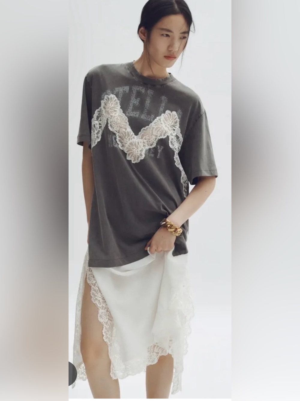 Stella McCartney H&M lace-trimmed t-shirt dress
